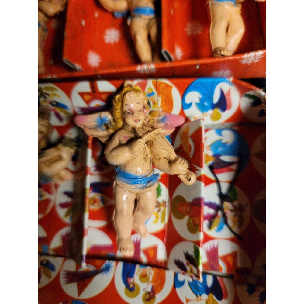 Vintage Musical Cherub Angel Ornaments Set of 17 Baroque Style MAKE OFFER